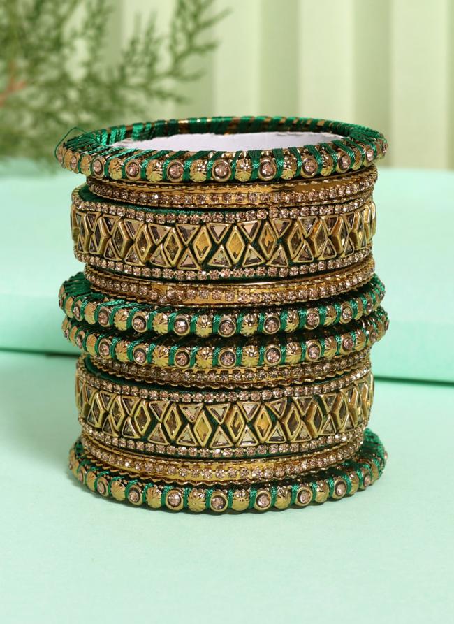   Wedding Wear  Green Color Thread Bangle Set:-2.4,2.6,2.8